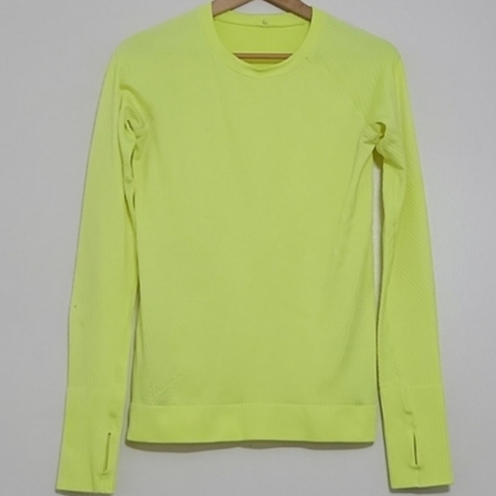 lululemon athletica Neon Yellow Long Sleeve Crew